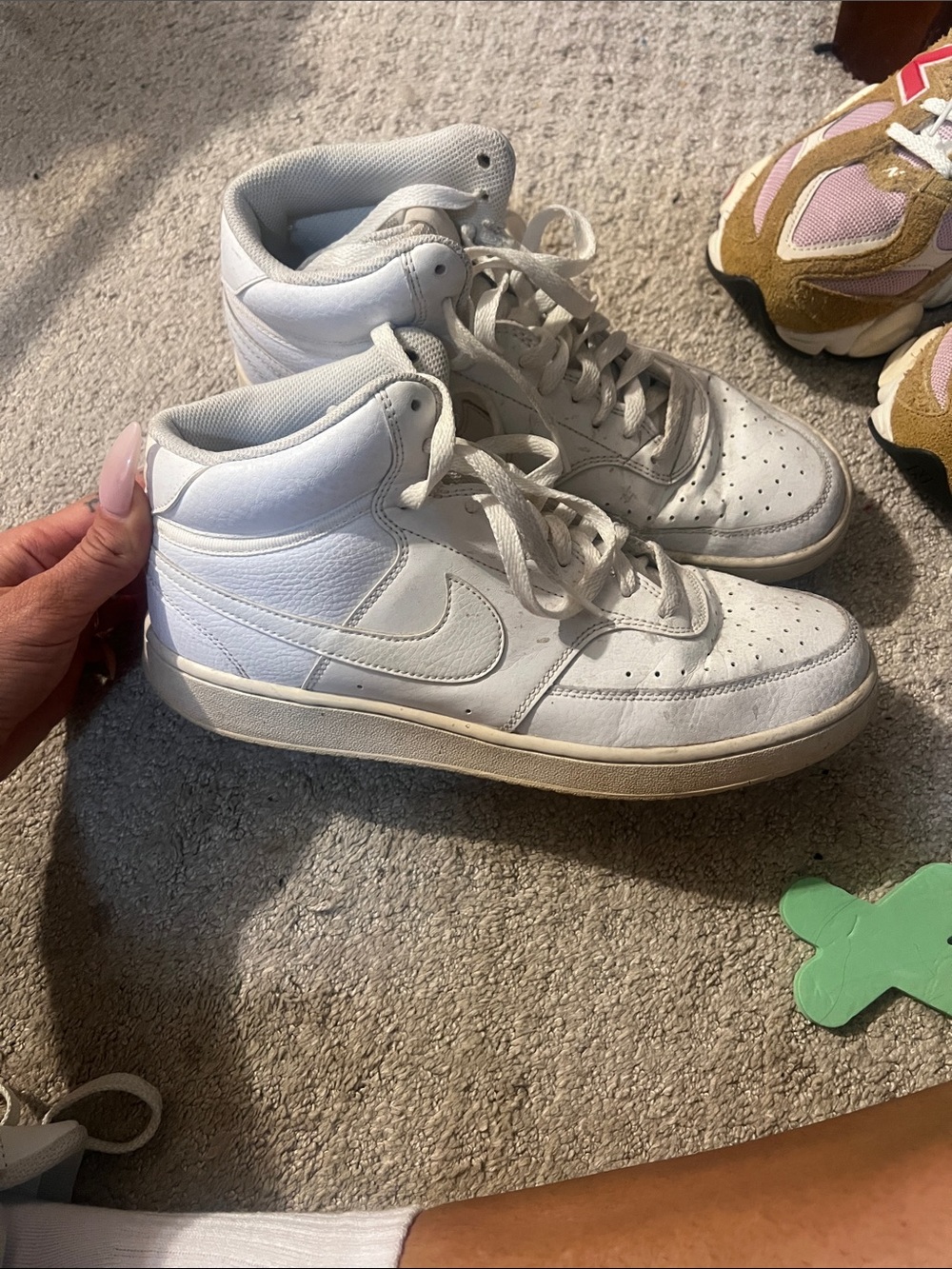 Nike White High-Top Leather Sneakers